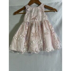 Pippa & Julie Light Pink Embroidered Star Dress Sz 24 Months